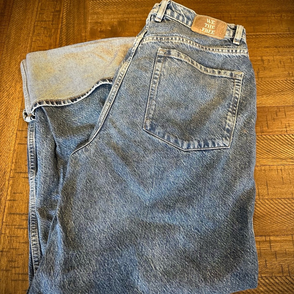Free People wide leg cuffed jean